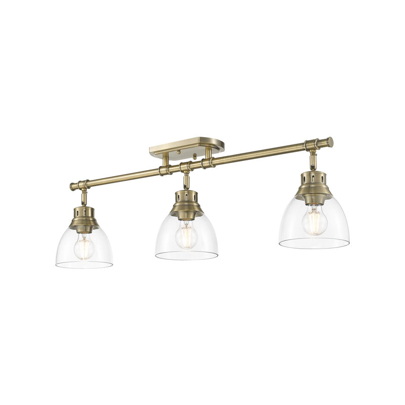 Plafonnier semi-encastré 3 lumières Iftimie, Laiton vieilli