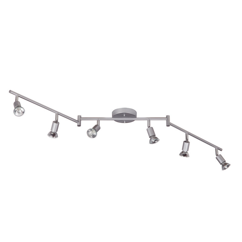 Ensemble de rail d'éclairage 6 po pliable et peint 47 po Payton, Argent