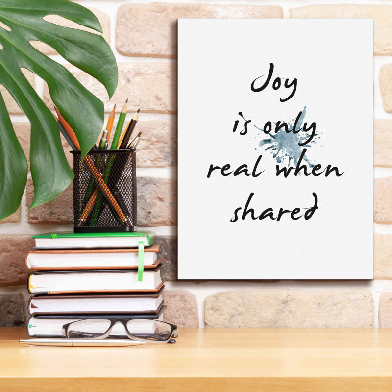 «Joy» par Design Fabrikken, art textuel sur toile tendue