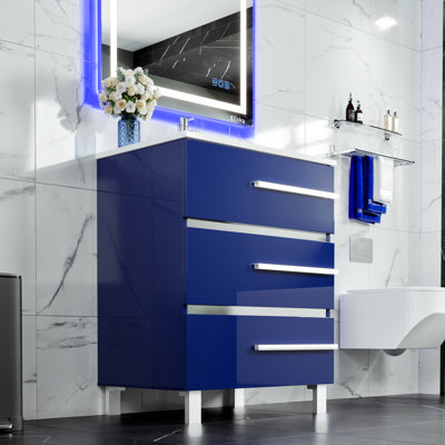 Meuble-lavabo simple 24 po avec plateau en porcelaine Marlaya