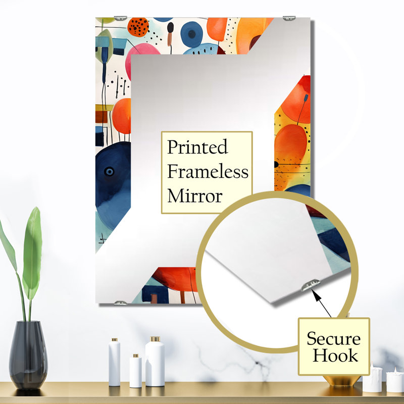 Oladele - Miroir mural géométrique abstrait MIR134547, 32 po x 24 po