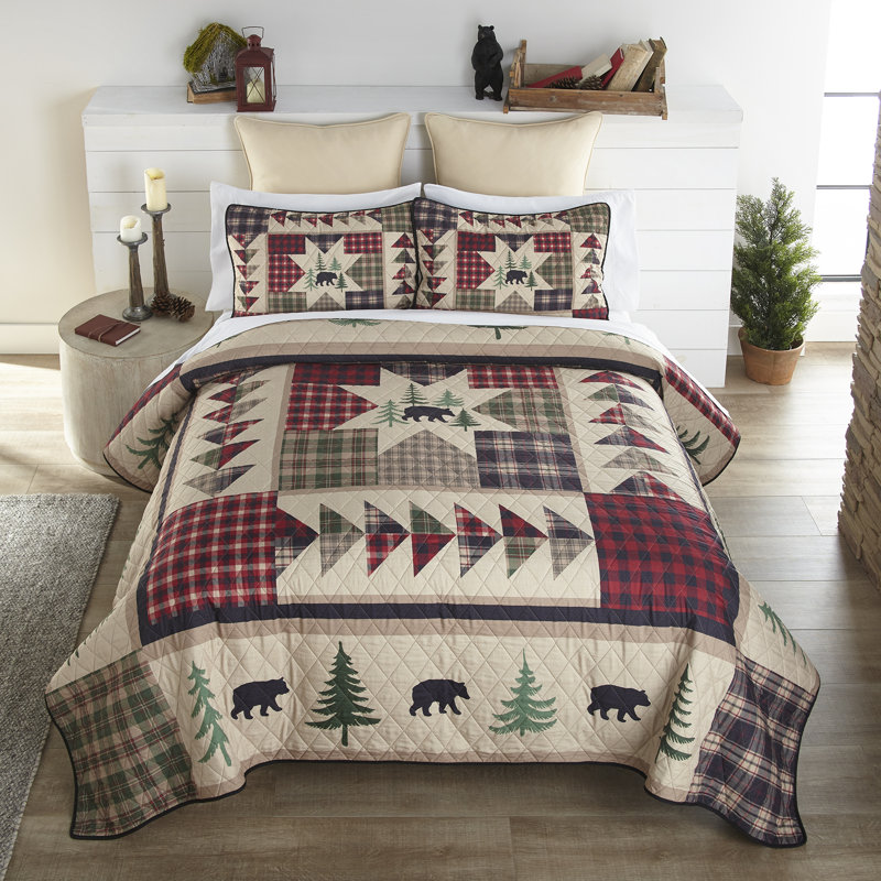 Donna Sharp Forest Point 3PC Rustic King Quilt Set, King Quilt + 2 Shams
