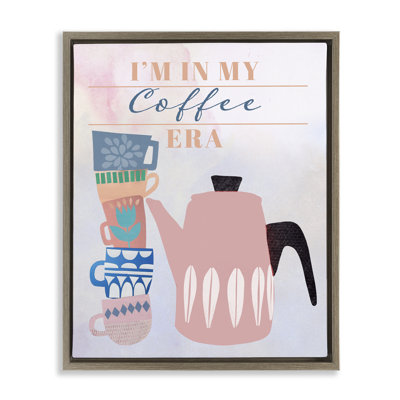 My Coffee Era Framed Floater Canvas Wall Art by Jen Bucheli