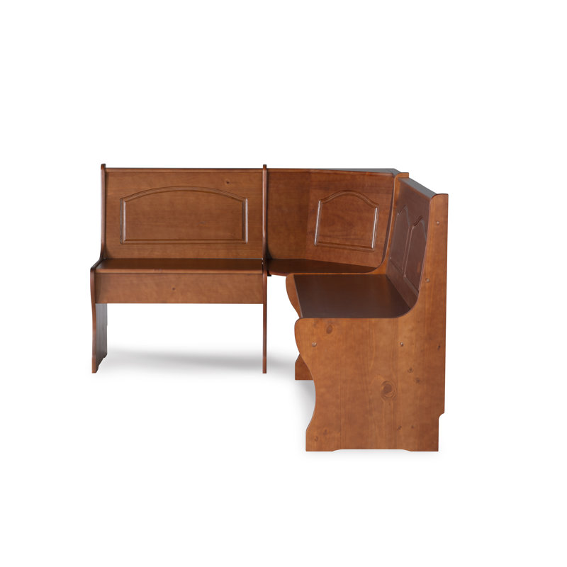 Jiles 5 Person Corner Solid Pine Breakfast Nook with Hidden Storage