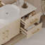 Meuble-lavabo moderne avec lavabo vasque en céramique, armoire autoportante dorée-1484140775