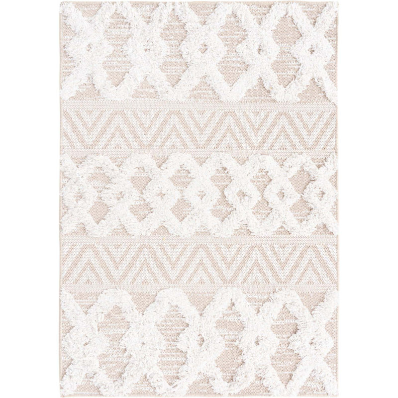 Tapis beige en coton Casa Southwestern, Rectangle 2 pi 3 po x 3 pi