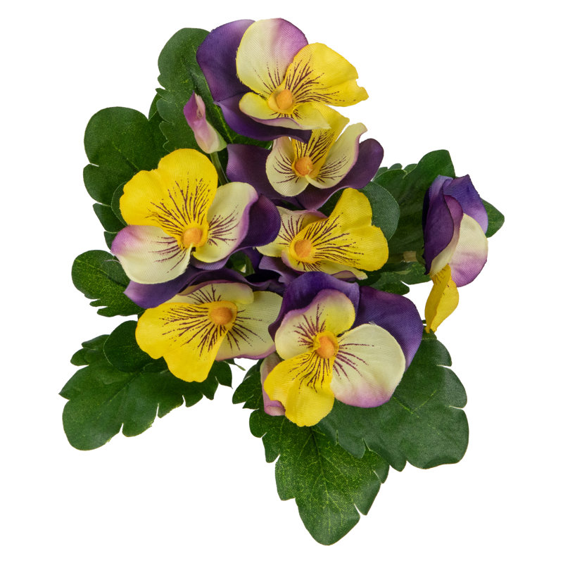 8" Lavender and Yellow Artificial Silk Floral Bouquet