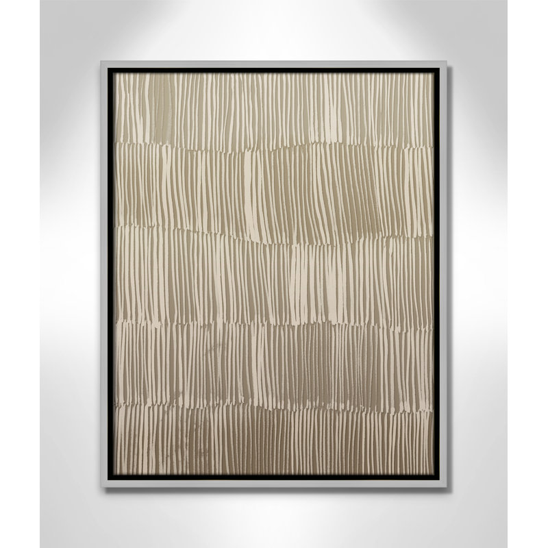 Linear Calm I Print par , H 21,5 po x l 17,5 po, Flottant argenté
