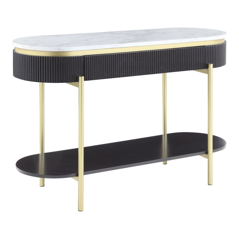 Console 47,75 po Bembry, Noyer foncé / or