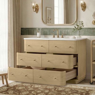 Meuble-lavabo simple 48 po en chêne Aura Saffi Ridge