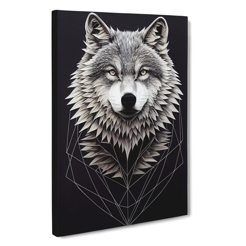 Mythical Wolf - Wrapped Canvas Print, 60cm H x 40cm W x 3cm D