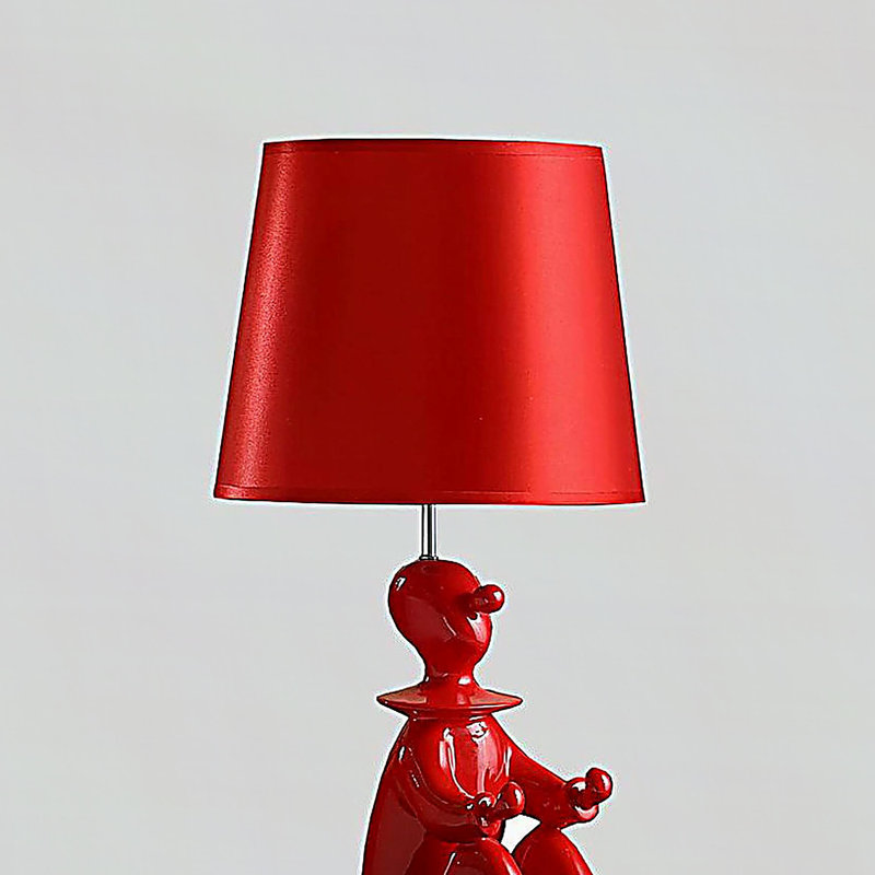 Lampe de table clown moderne 21,25 po, Rouge, Rouge