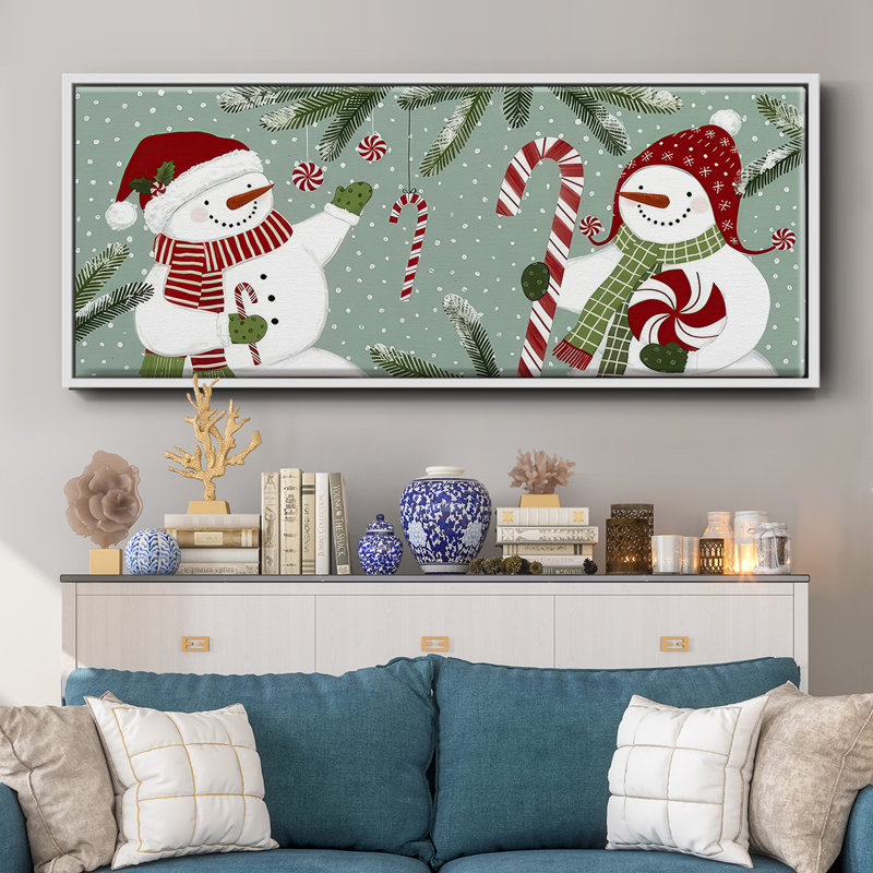 Frosty x 2, toile encadrée, H 20 po x l 50 po