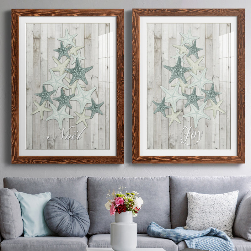 Coastal Christmas III Premium encadré mat - prêt à accrocher, Érable, H 37,5 po x l 27,5 po x P 1 po