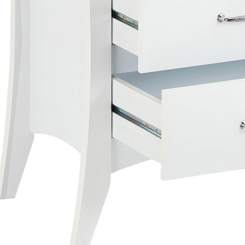 2 Table de chevet blanche avec amplement d'espace pour la chambre