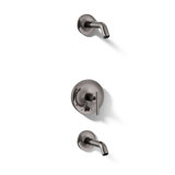 Purist Rite-Temp Bath And Shower Trim Set With Push-Button Diverter And Lever Handle, Less Showerhead
