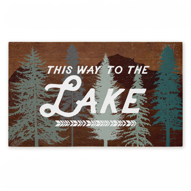 Tapis d'extérieur imprimé This Way To Lake, par Lula Bijoux & co., 18 po x 30 po