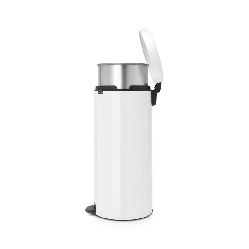 Brabantia NewIcon 30 Litre Soft Closing Pedal Bin with Metal Inner Bucket, White
