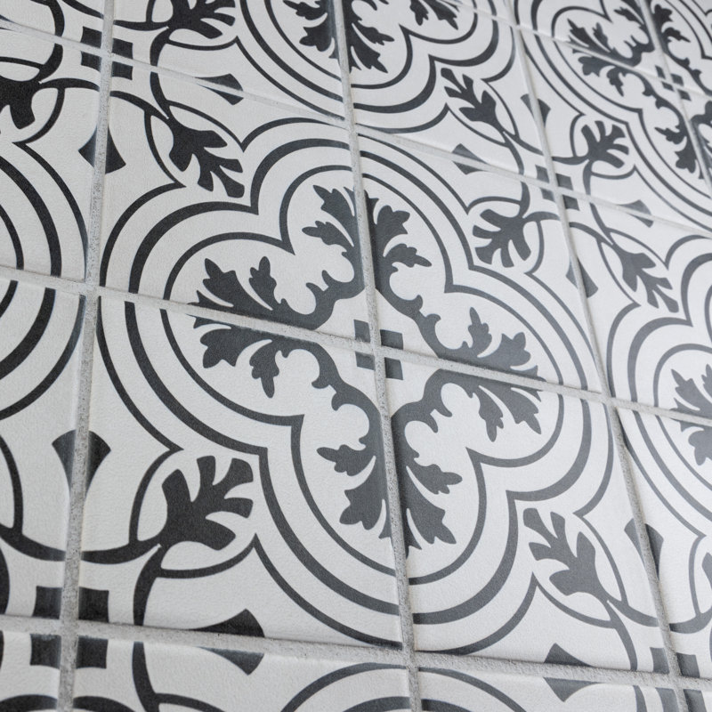 Twenties Mini 4" x 4" Ceramic Patterned Wall & Floor Tile