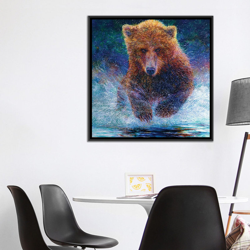 « arctos » par iris scott, reproduction d’impression sur toile tendue, H 18 po x l 18 po x P 1,5 po, Toile avec cadre noir
