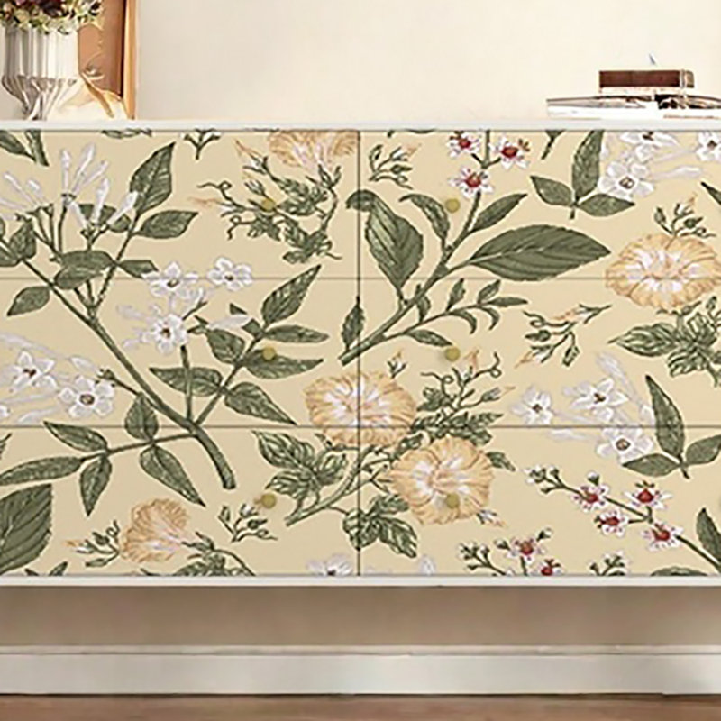 Armoire de rangement élégante et élégante, Blanc / crème / vert