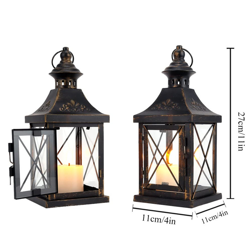 2 Piece Metal Lantern Set