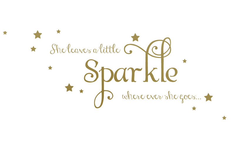 Décalcomanie murale sparkle, H 26 po x l 65 po x P 0,01 po, Or