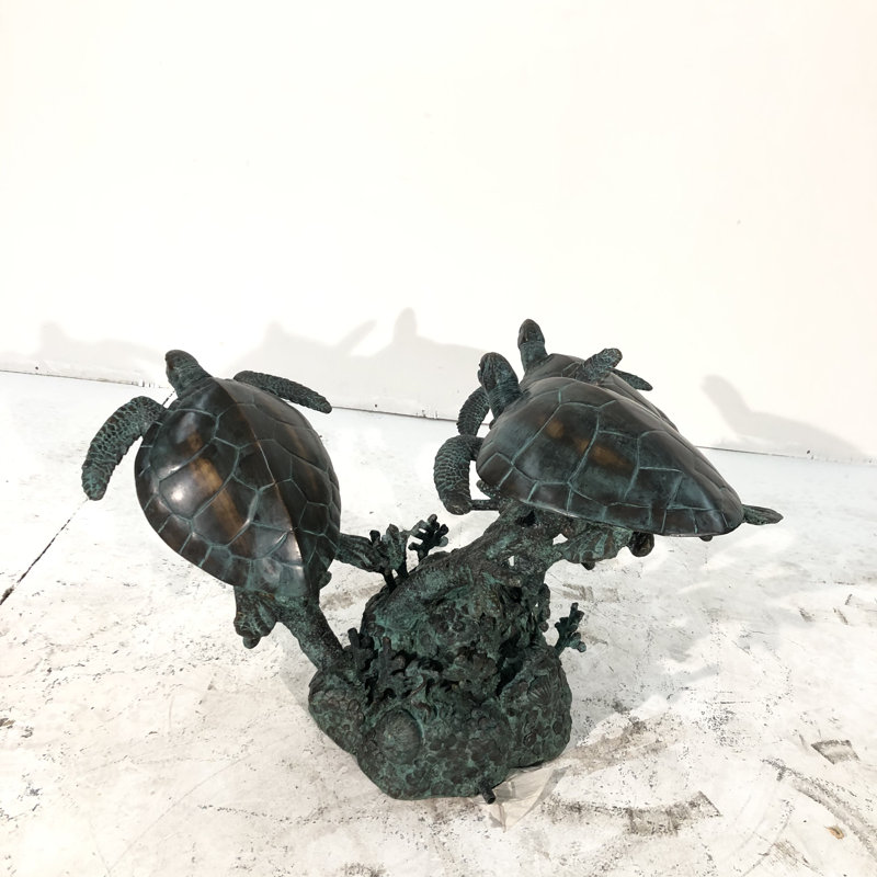 Bronze Three Sea Turtles Fountain