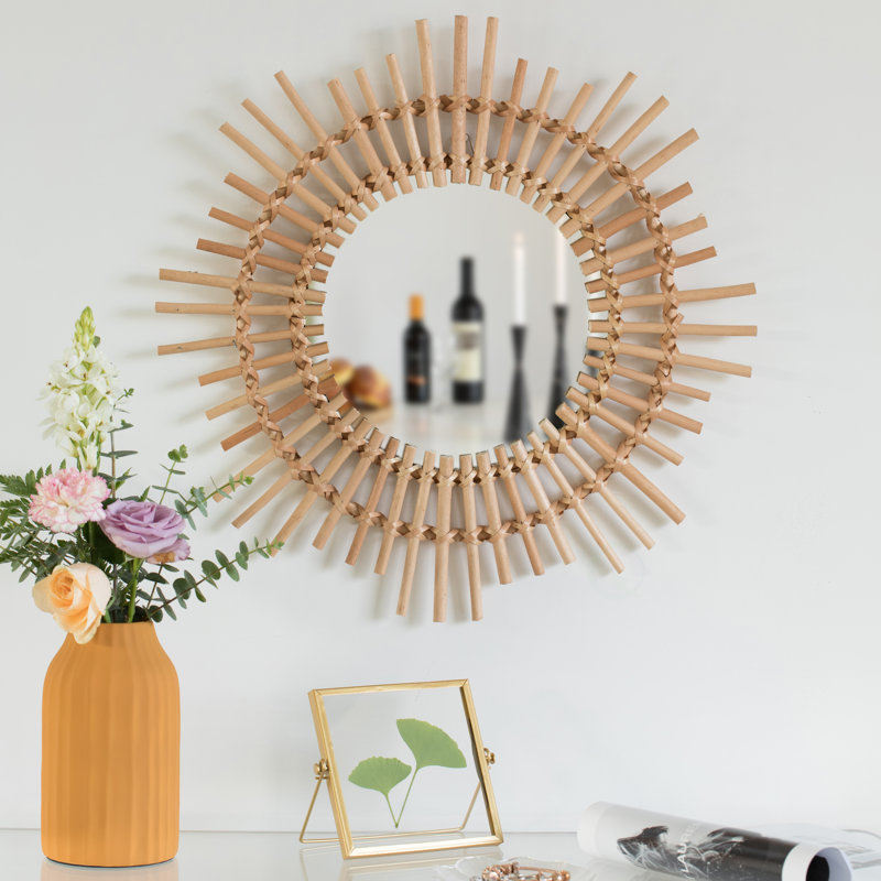 Miroir mural mural en bois