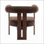 Chaise d'appoint moderne rembourrée avec accoudoirs ronds avec finition en velours pour un confort luxueux et un design élégant-537595524
