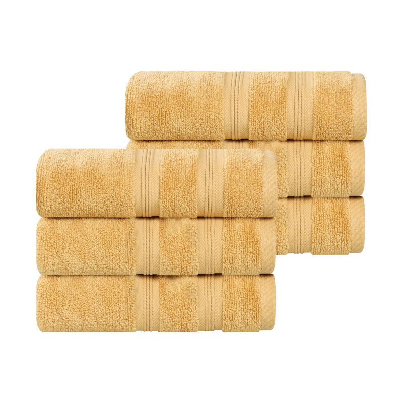  Essuie-mains en coton Smart Quick-Dry Zero Twist, ensemble de 6, Or