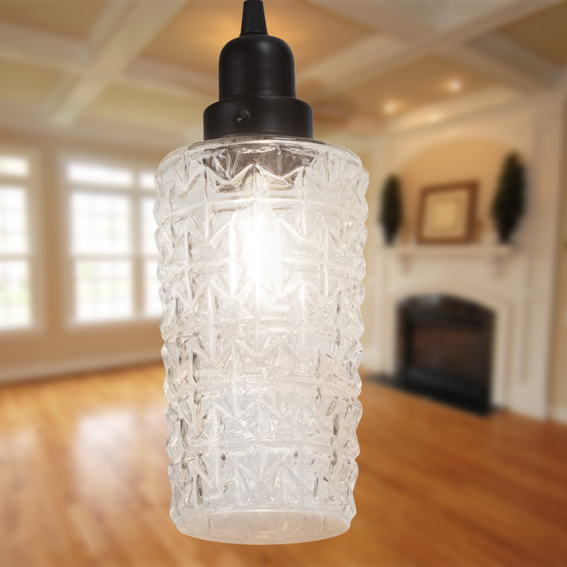 Holmgren 4.75"W 1-Light Haute Glass and Metal Pendant