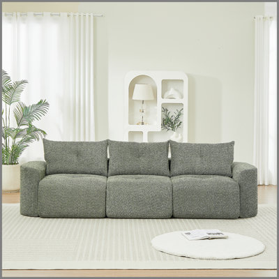 Chenille Sofa for Living Room, 109" Large Modern 3-Seater Sofa with Thickened Armrests, Upholstered Backrest, Deep Seating Design, Plush, Cozy for Living Room, Bedroom, Apartment, Office green