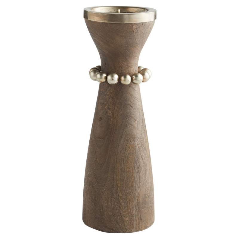 Parvati Candlestick, 16" H x 5.5" W x 5.5" D, Weathered Gray/Copper/Antique Nickel