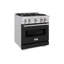 ZLINE 30" Classic Dual Fuel Black Matte Door Range w/ 4 Burners and Convection Oven-1385335228