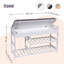 Froppi Shoe Bench with Grey Padded Seat and Hidden Storage | 2-Tier Wooden Shoe Rack L80 W29.5 H49 cm-93563891