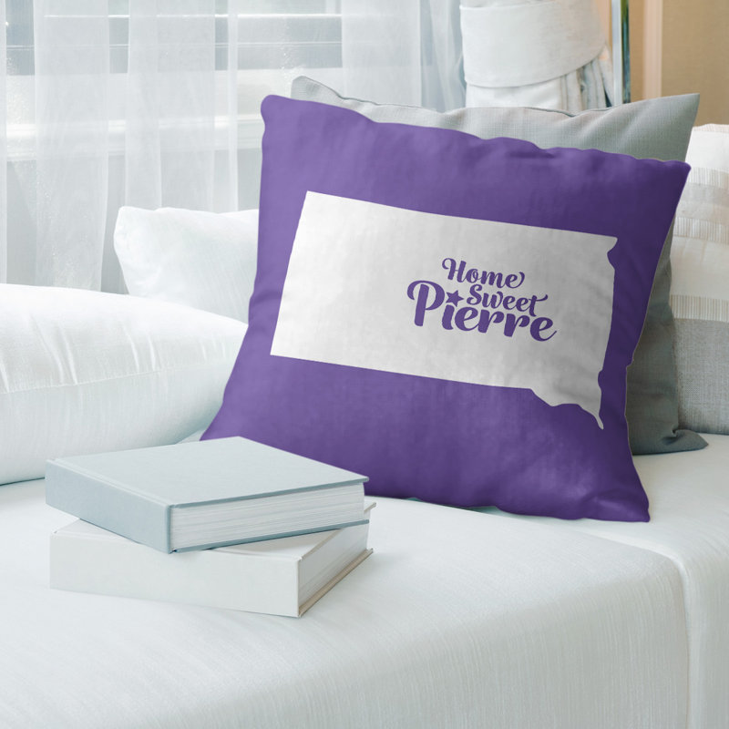 Housse de coussin new jersey newark, 14 po x 14 po, Pierre / Dakota du Sud, Mauve