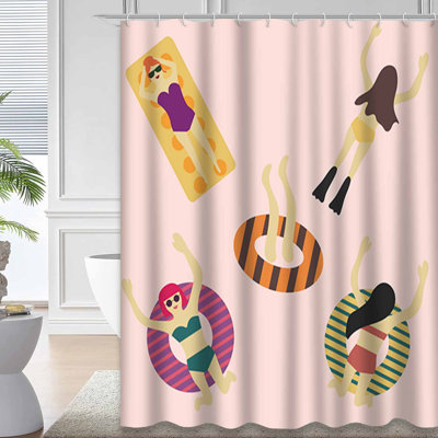 Ocean Summer Beach Day Waterproof Shower Curtain