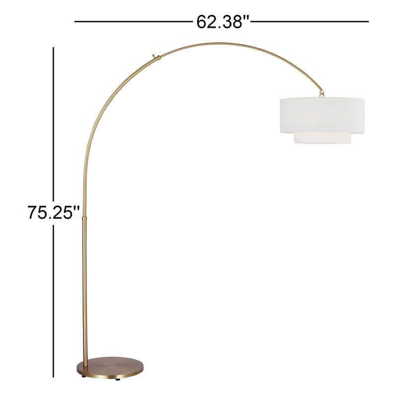 Sawyer Arched Floor Lamp, Burnished Brass