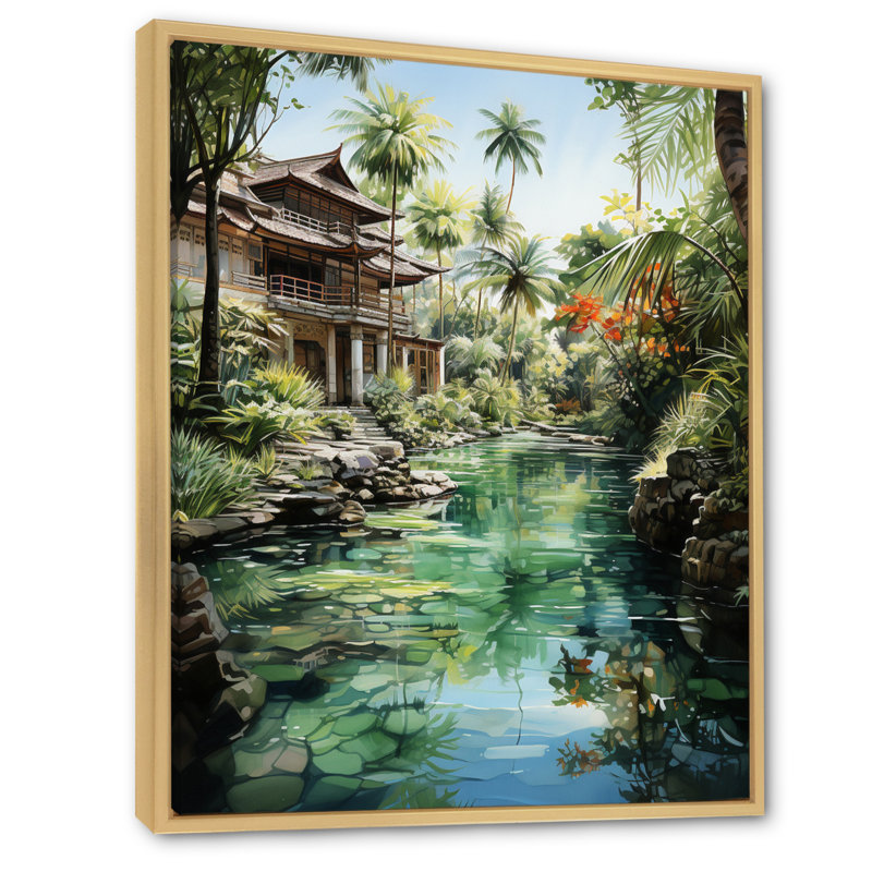 «Audrinna Bali Bliss Landscape V», reproduction sur toile, H 32 po x l 24 po x P 1 po, Cadre flottant naturel