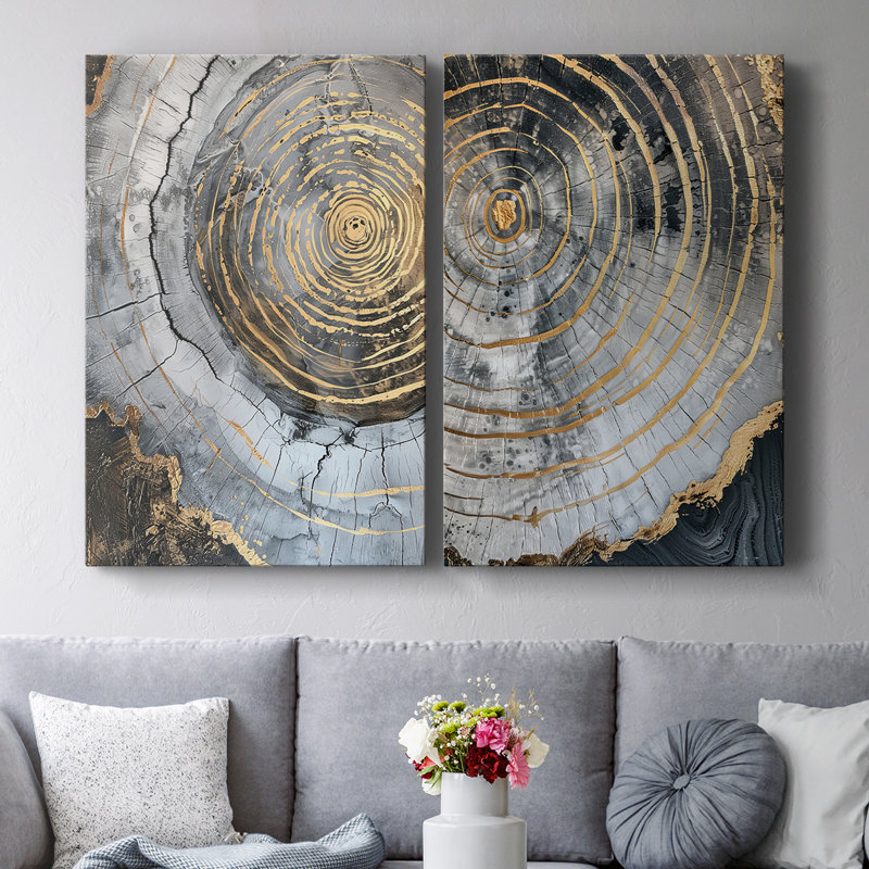 ABSTRACT Series CL XXXVII - Toile tendue avec châssis de qualité supérieure - Prêt à être accroché, H 27 po x l 36 po