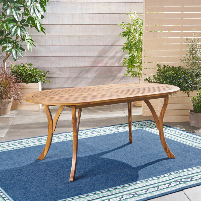 Table de salle à manger en bois d'acacia 70 ", Teck
