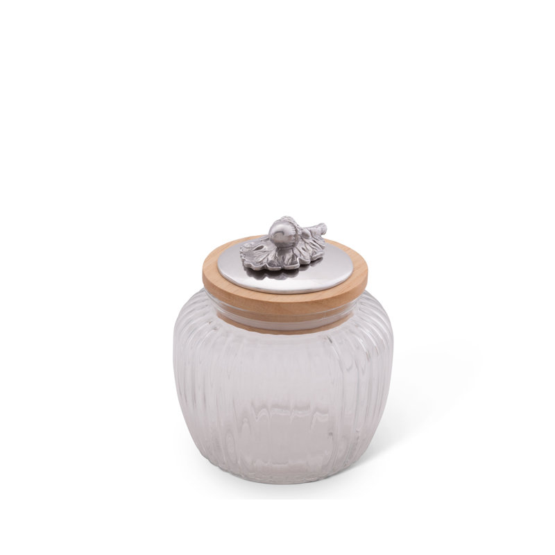 Forest Glass Jar, 6.5" H x 5.5" W x 5.5" D