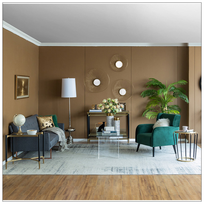 Ensemble de 3 miroirs muraux abstraits avec cadre pour la maison et le bureau, dessus de buffet L