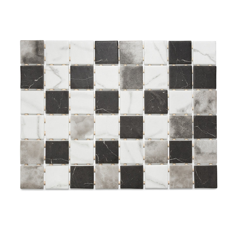 Eterna Square 12" x 12" Glass Mosaic Wall & Floor Tile