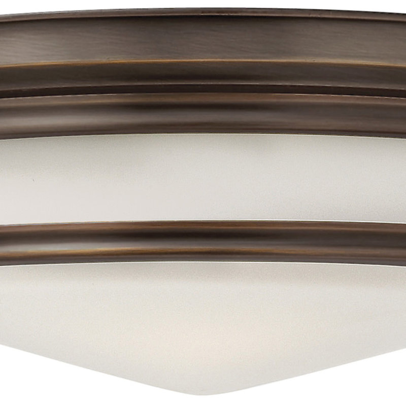 Plafonnier encastré 3 lumières 14 po Hadley, Bronze huilé, Incandescent