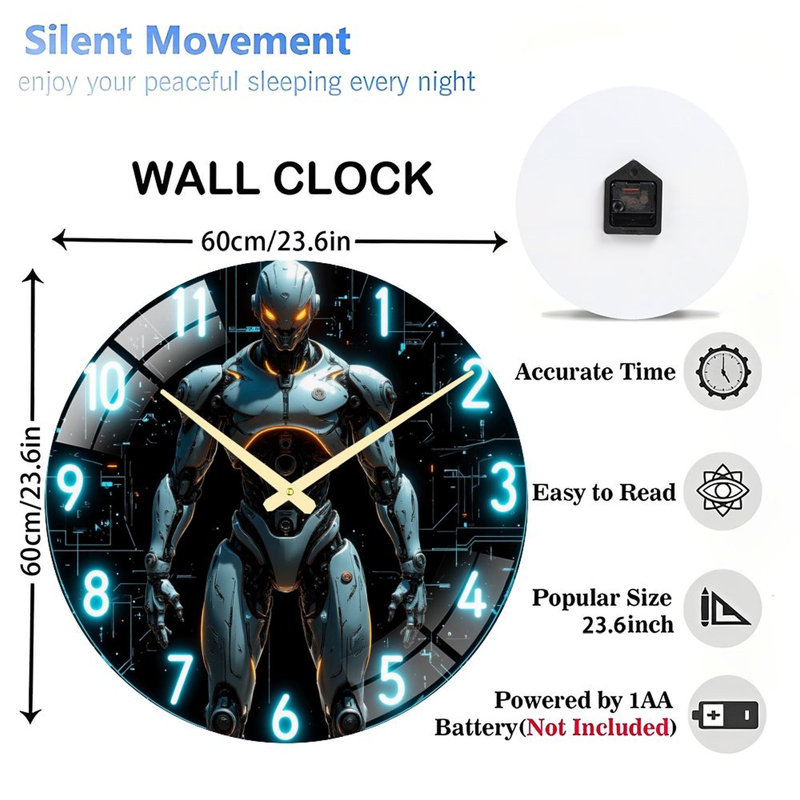 Horloge murale intelligente 24 po