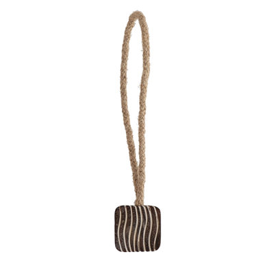 Magnetic Curtain Tieback 17 in Wood Rope