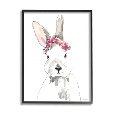 «Bunny», fleur rose, griffonnage, art par Kamdon Kreations