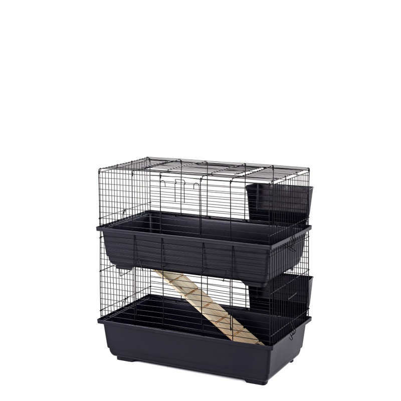 Denning Rabbit Cage, 81cm H x 80cm W x 40cm D, Blue/Black